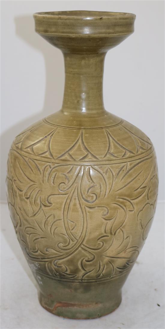 A Chinese Yao Zhou type bottle vase, 41.5cm